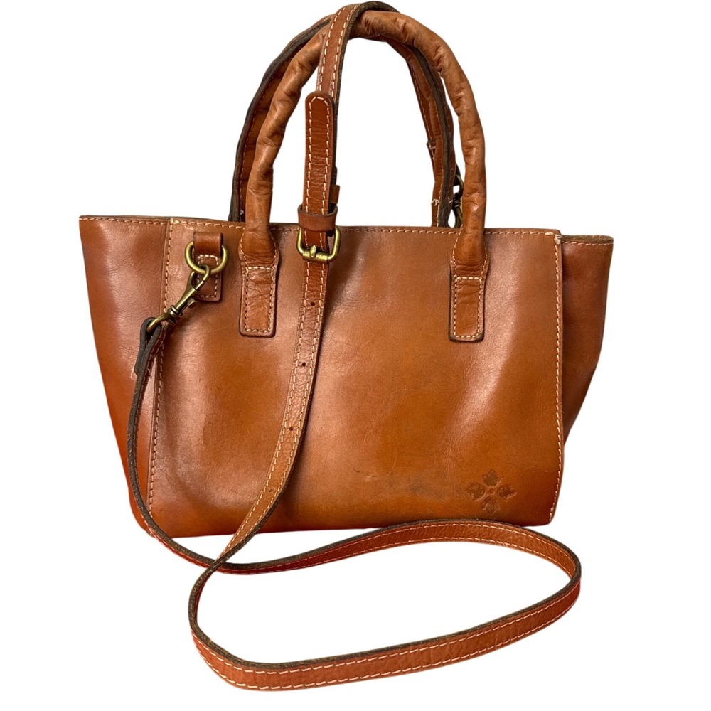 Patricia Nash Crossbody Tote Women Small Tan Leather Satchel Vintage Style Bag